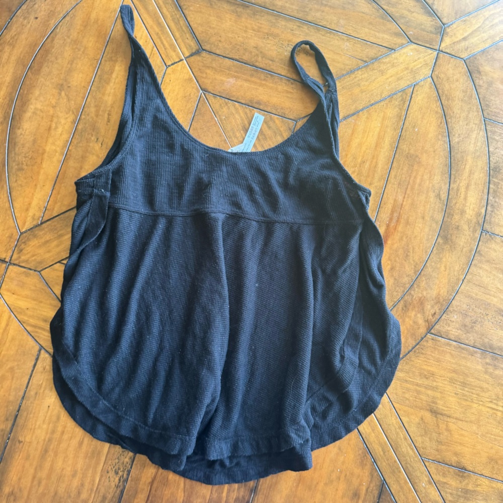 Free People Intimately Black Ribbed Flowy Tank - Picture 3 of 4